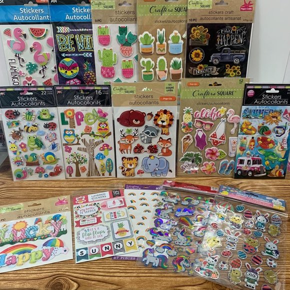 Other - Sticker Lot of 15 packs Summer animals Easter cactus forest friends #3